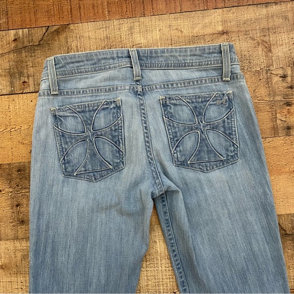 HABITUAL Light Wash Glory BOOTCUT JEANS, Celtic Cross on Pocket - Picture 9 of 14